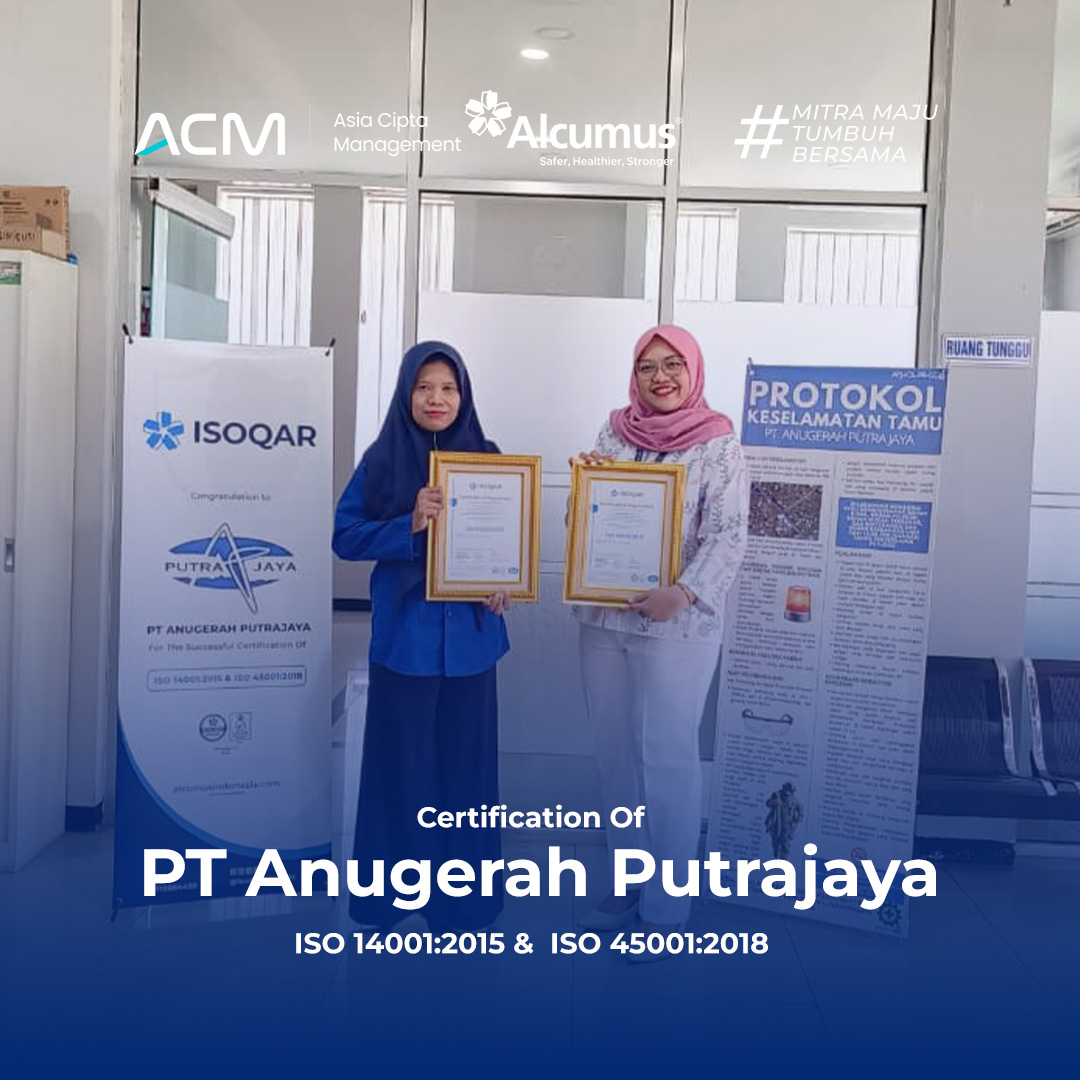 Penyerahan sertifikat PT Anugerah Putrajaya ISOO 14001:2015 & ISO 45001:2018